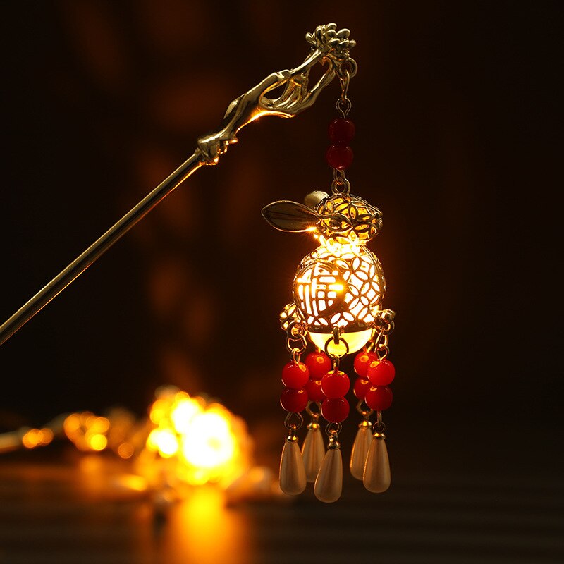 Luminous Stylish Butterfly Lantern Hairpin - Image 3