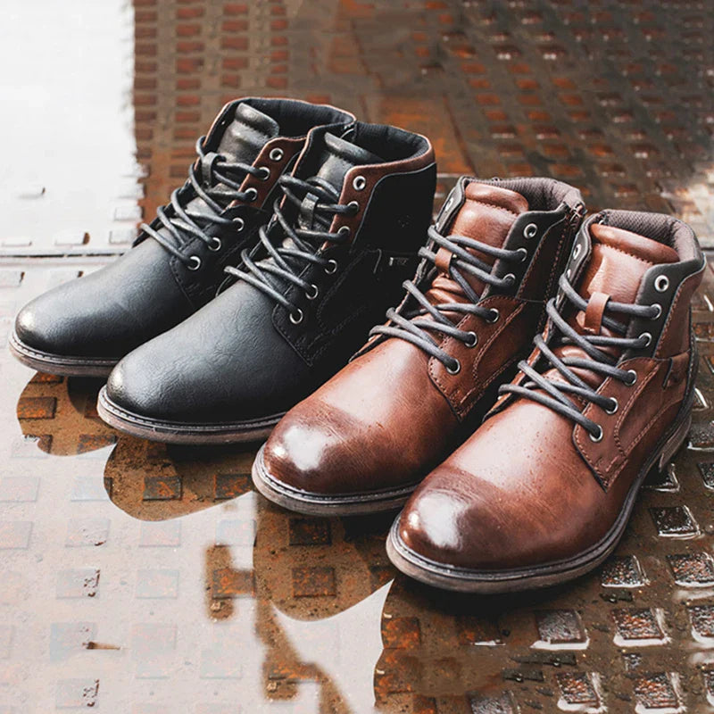 Fashion High-Cut Lace-up Vintage Style Men Winter Boots