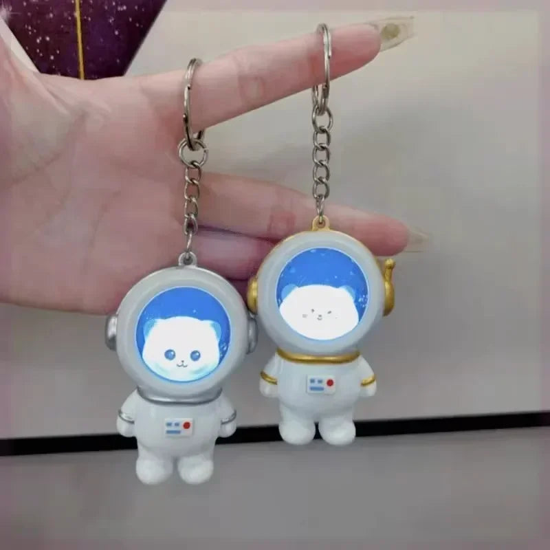 Astronaut Bear LED Keychain Light