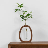 Oval Wood Frame Single Stem Vase - Image 7