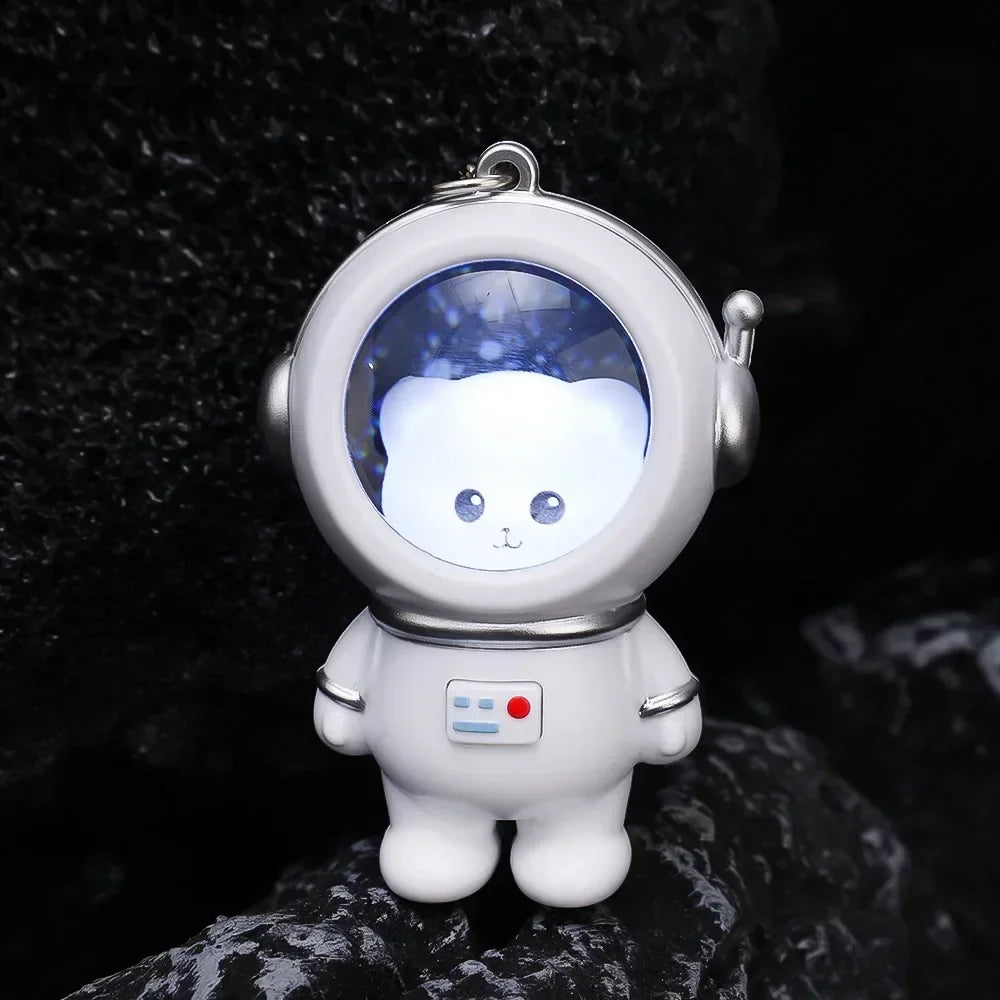 Astronaut Bear LED Keychain Light