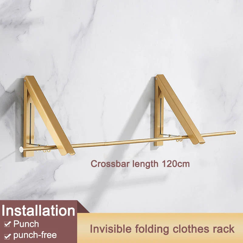 Space Saver Foldable Wall Clothes Aluminum Rack - Image 20
