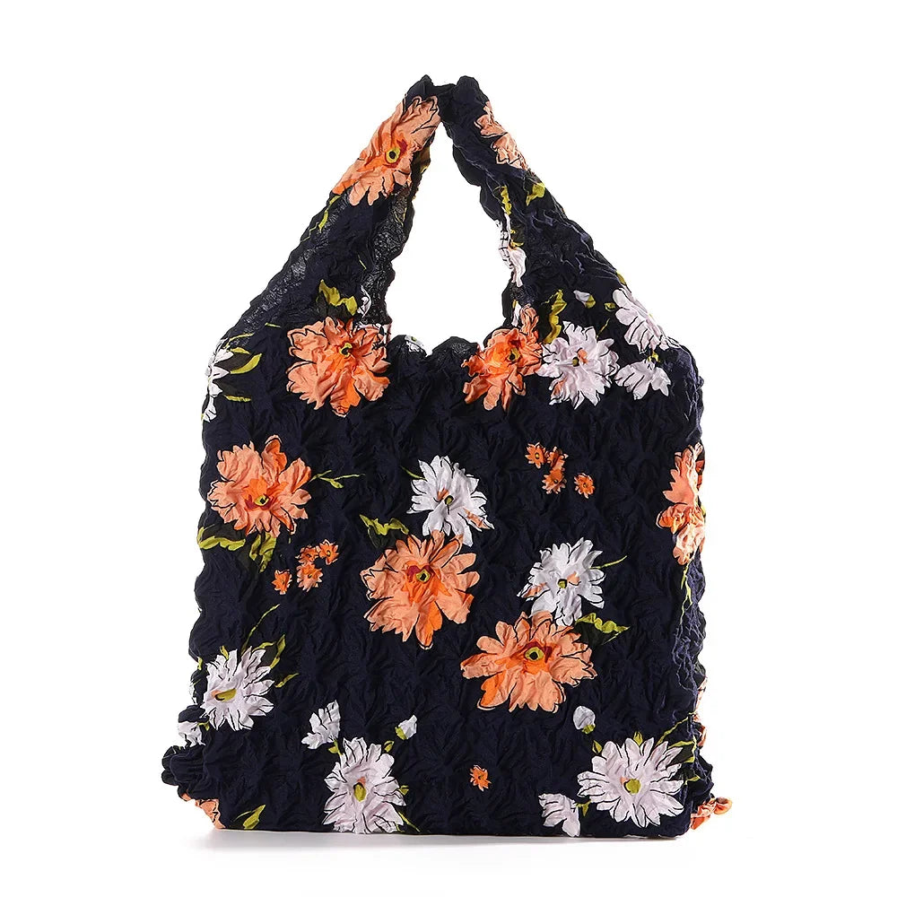 Floral Stretch Shopper Mini Elastic Bag