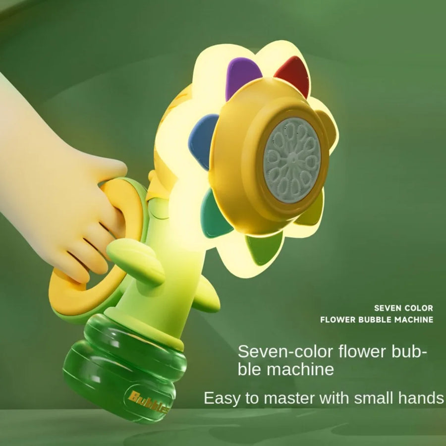 Electric Sunflower-Shaped Portable Kids Fun Bubble Maker Toy - Image 8