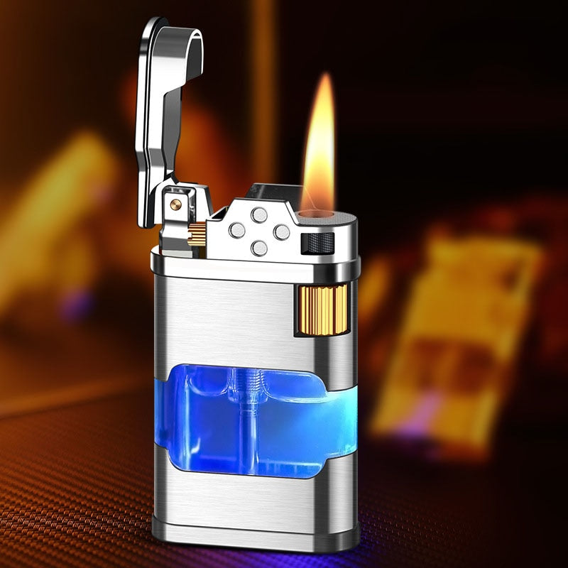 Blue Flame Metal Windproof Gas Lighter - Image 1