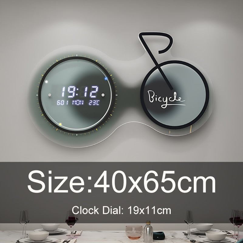 3D Luminous Modern Led Digital Bike Wall Clock