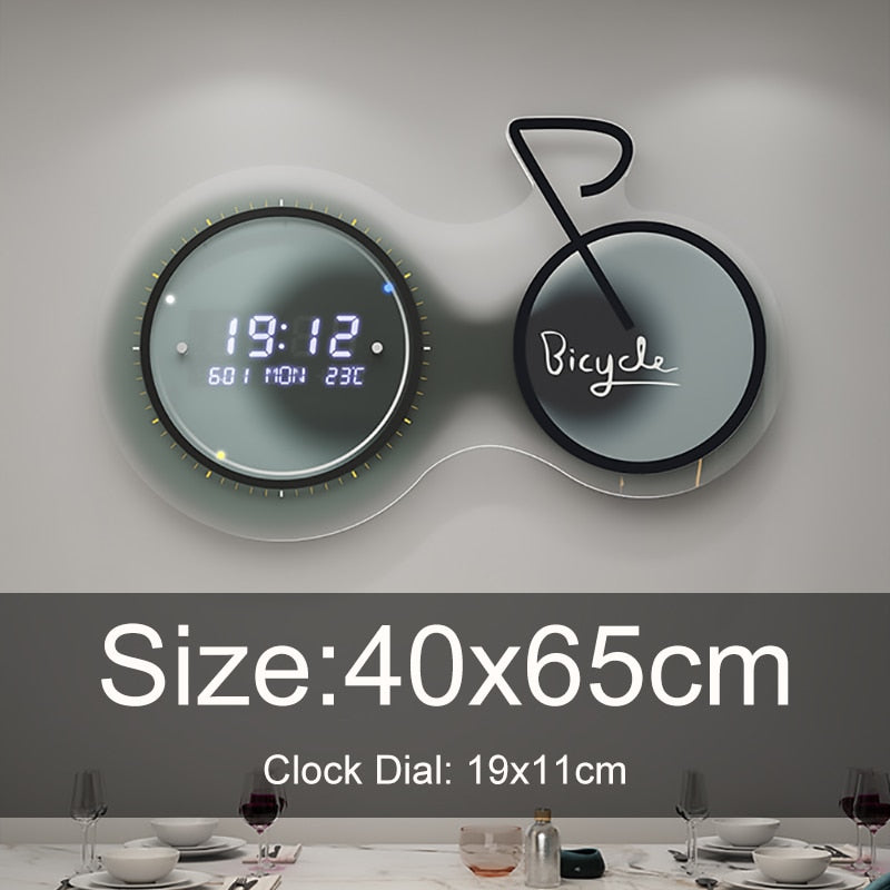 3D Luminous Modern Led Digital Bike Wall Clock - Image 5