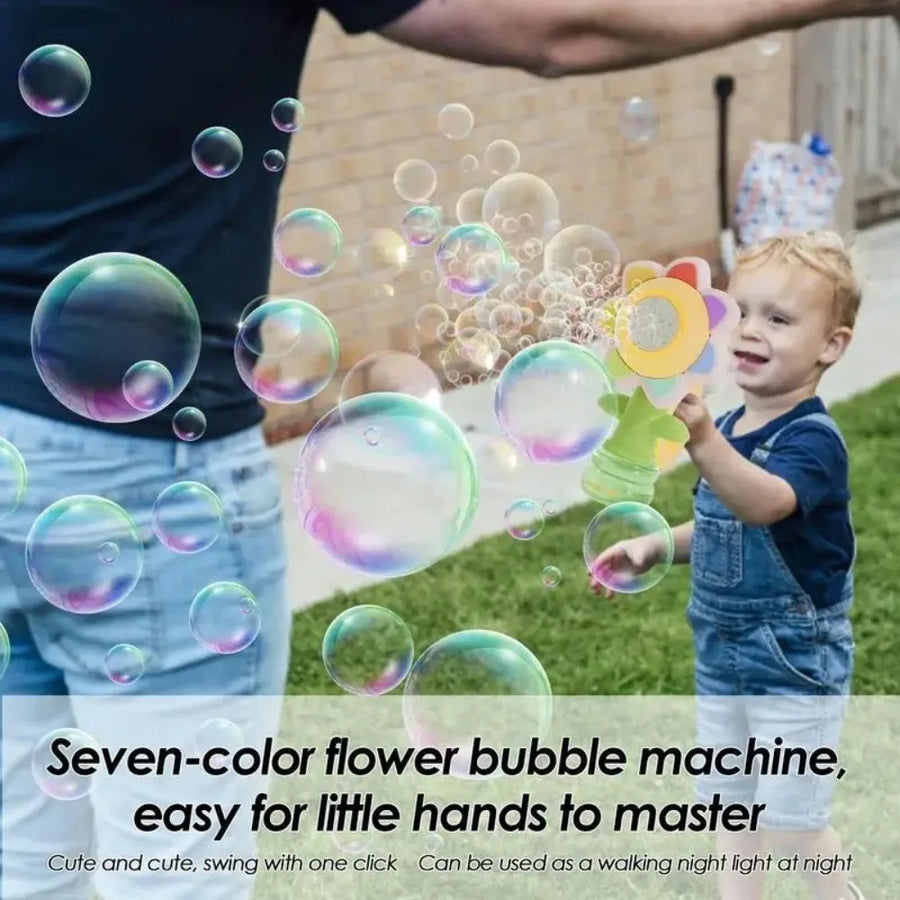 Electric Sunflower-Shaped Portable Kids Fun Bubble Maker Toy - Image 10