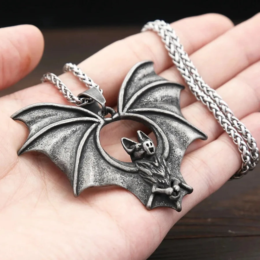 Gothic Night Bat Pendant Necklace - Image 4