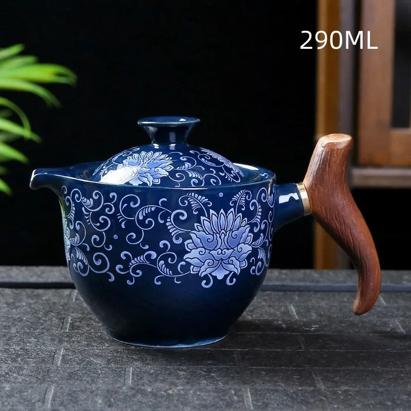 Traditional Harmony Ceramic Rotating Teapot - Image 6