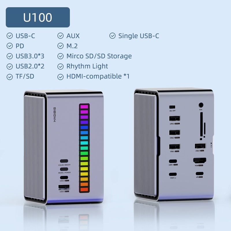 RGB LED Rhythm USB Docking Station - Image 7
