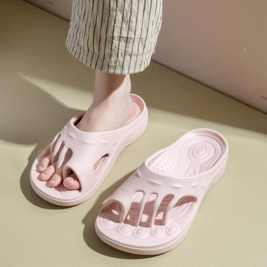 Wide Steps Five Toe Arch Support Slippers