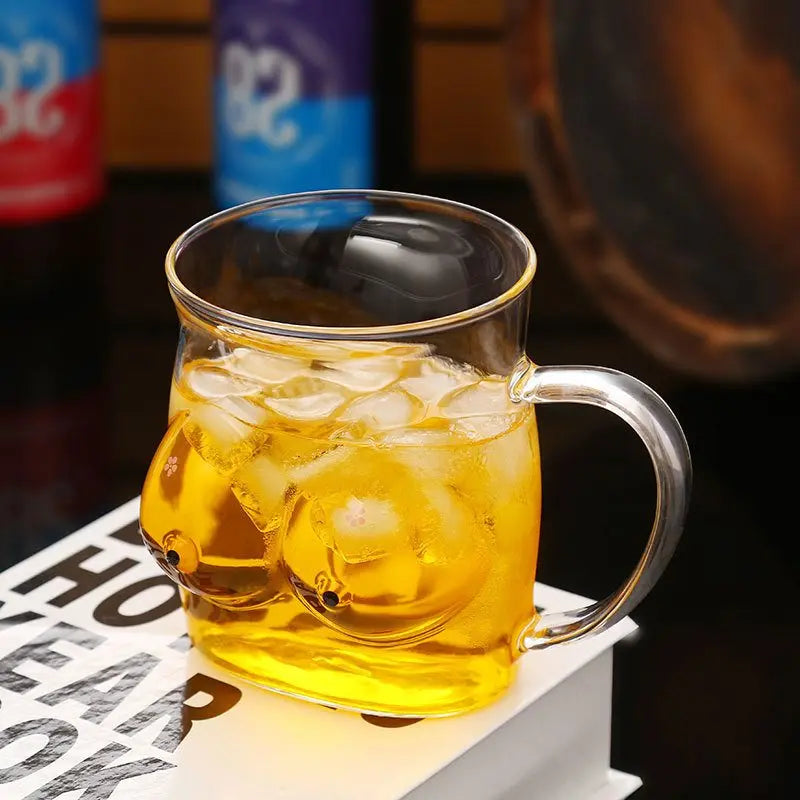 Double-Wall Chesty Shape Glass Funny Mug - Image 6