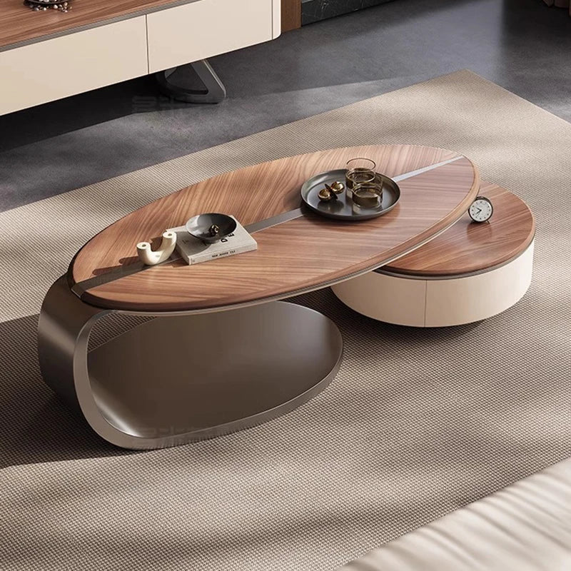 Nordic Leaf Wooden Elegant Coffee Table - Image 1