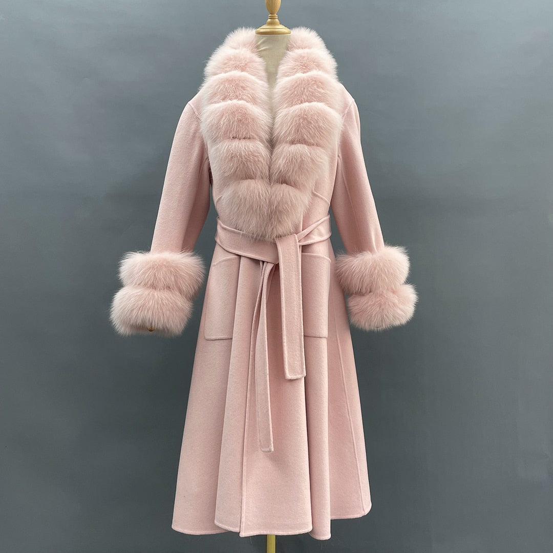 Classy Ladies Collar Cuff Long Coat