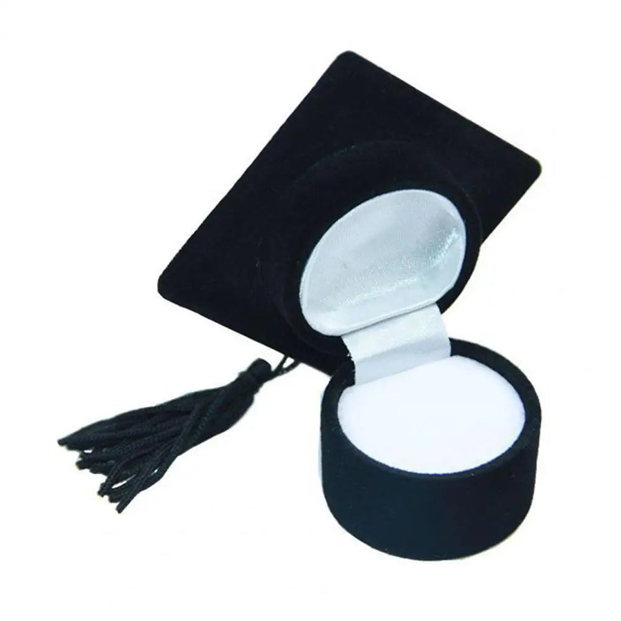 Graduation Cap Shaped Flannel Jewelry Ring Storage Box - Image 7