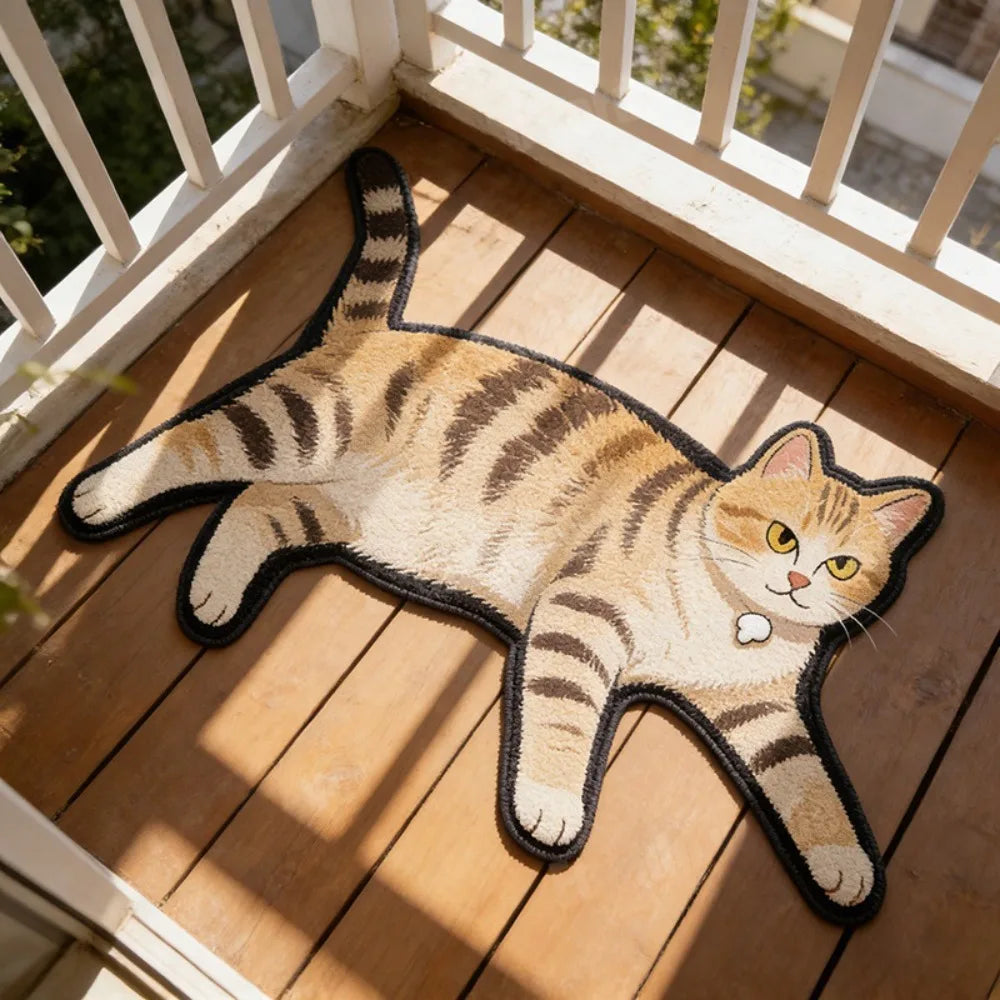 Pawprint Cute Cat-Shape Area Rug