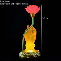 Sacred Lotus Hand Crystal Lamp - Image 12