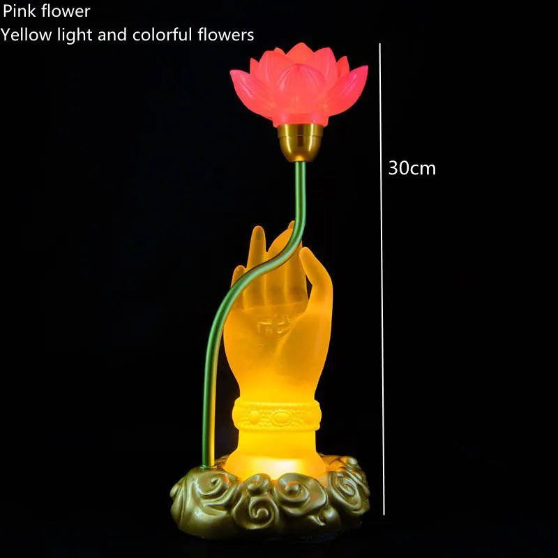 Sacred Lotus Hand Crystal Lamp - Image 12