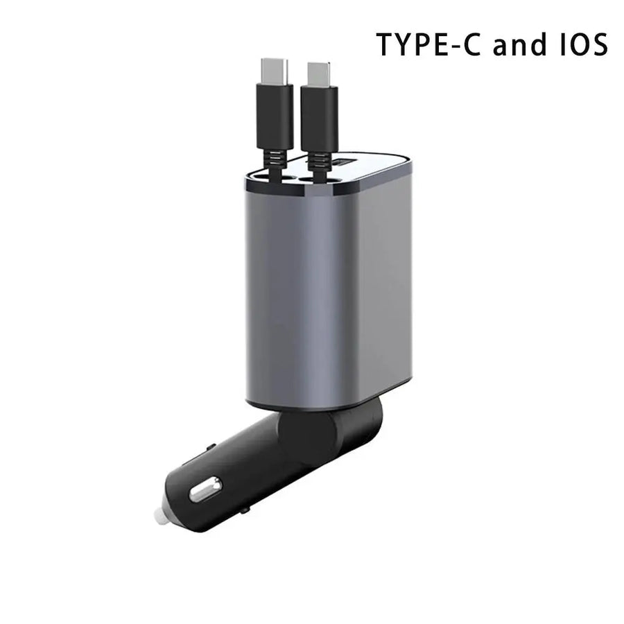 4in1 Retractable Fast Charging Car Lighter Charger - Image 7