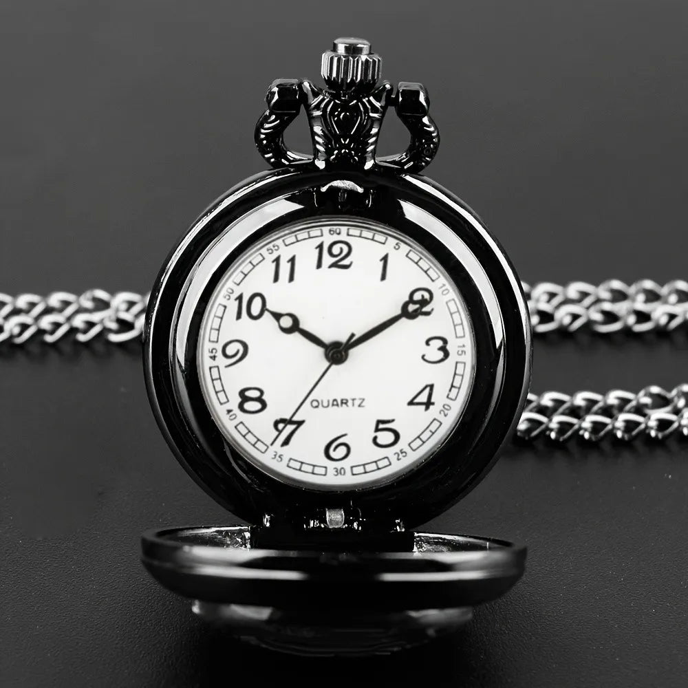 Timepiece Purple Rose Quartz Pocket Watch Necklace