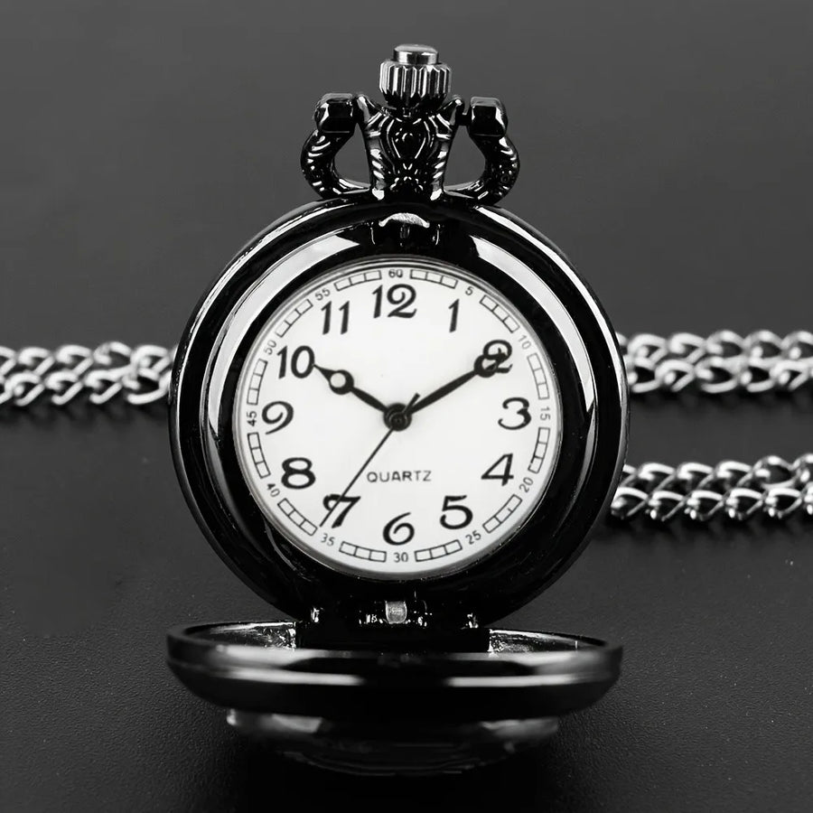 Timepiece Purple Rose Quartz Pocket Watch Necklace - Image 1