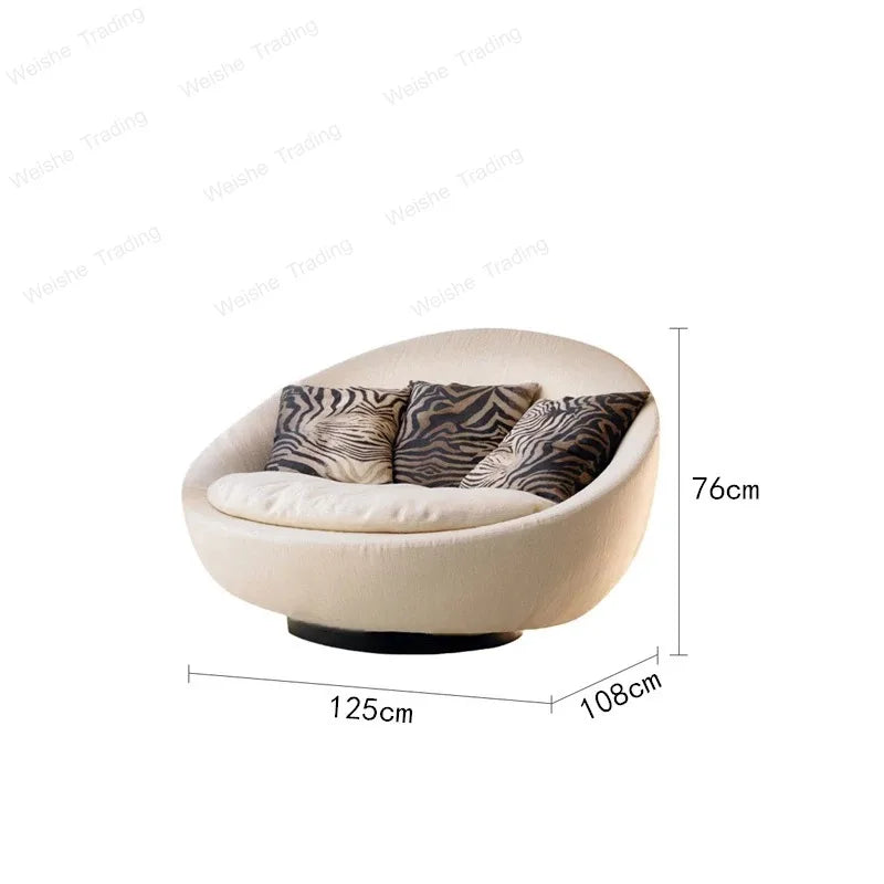 Ovetto Round Egg-Shaped Swivel Lounge Sofa Chair - Image 5