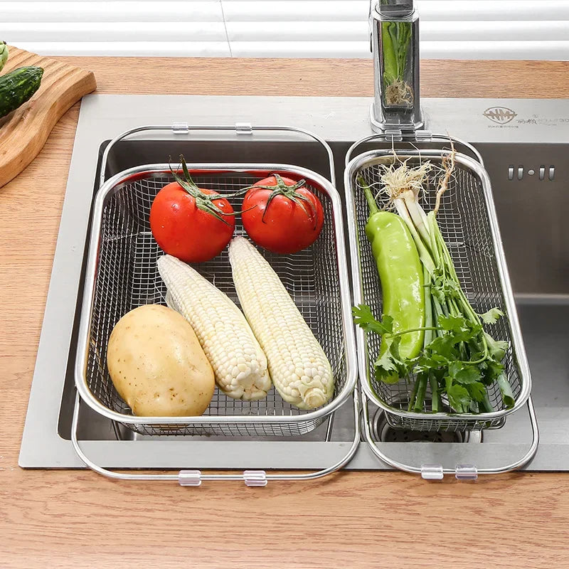 Space-Saving Over-Sink Mesh Strainer Rack - Image 2