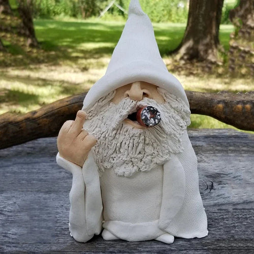 Angry Middle Finger Garden Gnome Decor - Image 0