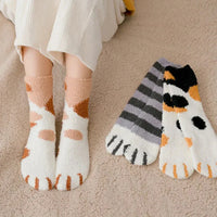Plush Winter Cute Cat Paws Sock - Image 0