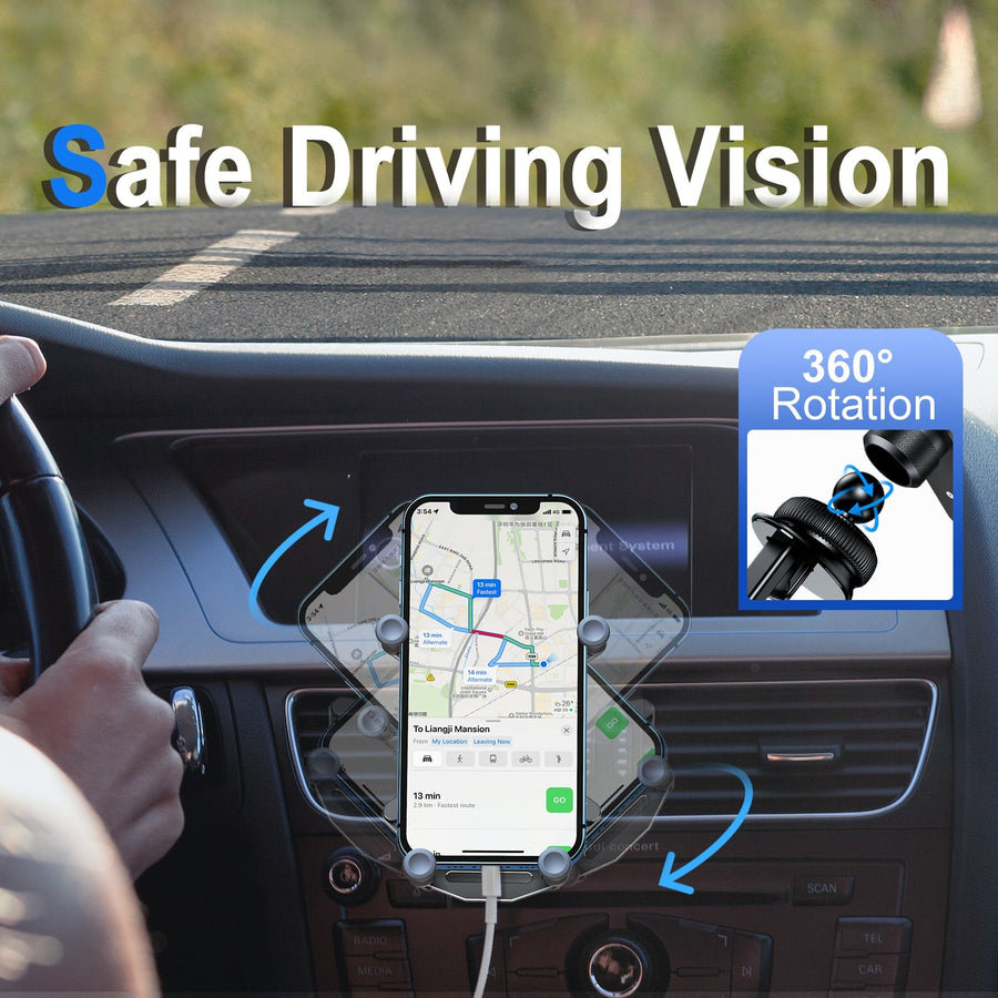 Invisible Rotatable Air Vent Mount Car Phone Holder - Image 3