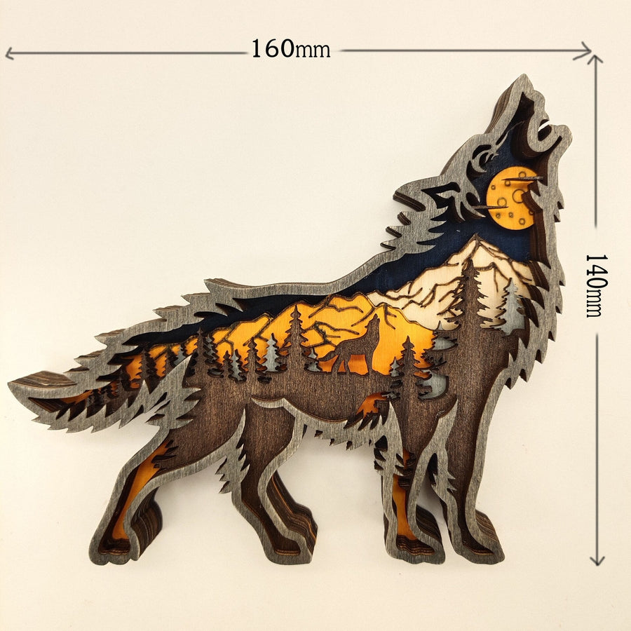 Nightglow Wooden Craft Wolf Decor - Image 6