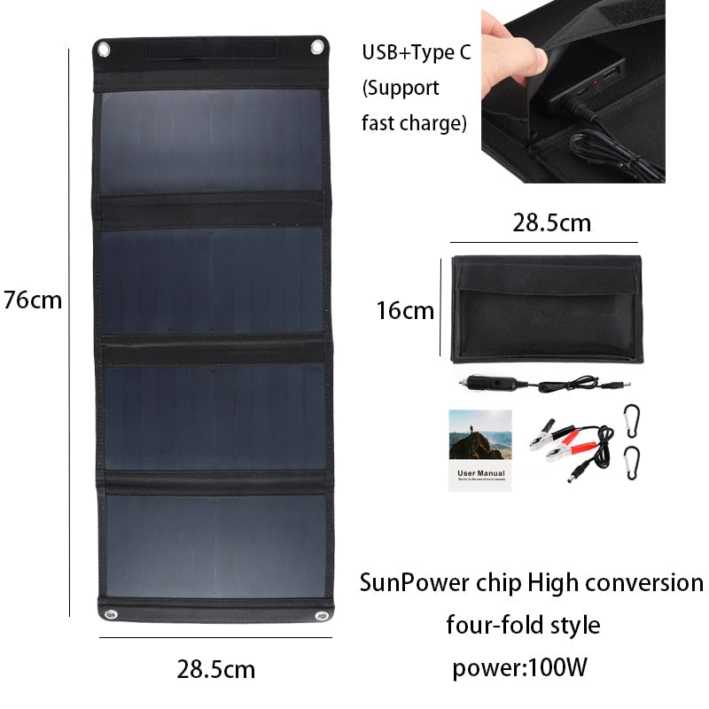 Solar Power Foldable Travel Power Bank