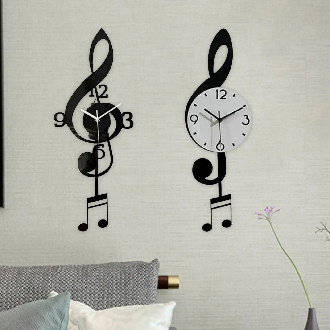 Musical Note Pendulum Wall Clock - Image 1