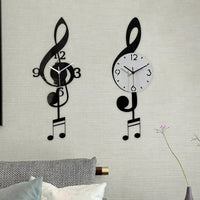 Musical Note Pendulum Wall Clock - Image 1
