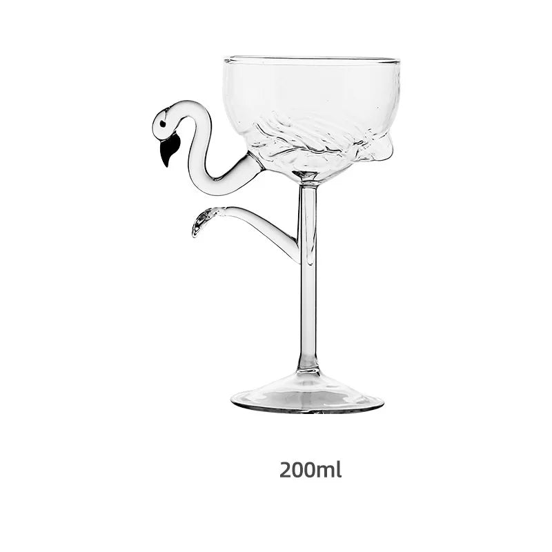 Pink Flamingo Cocktail Clear Party Glasses