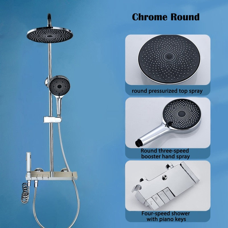 Elegant Piano Style Rainfall Bathroom Shower Set - Image 7