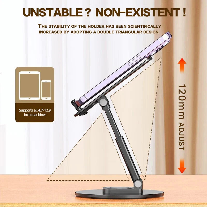 No Slip Rotating Foldable Metal Tablet Phone Stand - Image 3