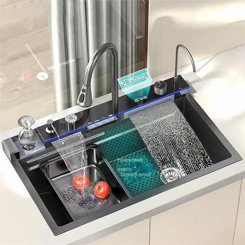Digital Display Rain Flow Faucet Multifunctional Smart Sink - Image 0