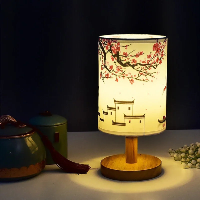 Sakura Glow Oriental Blossom Bedside Table Lamp - Image 3