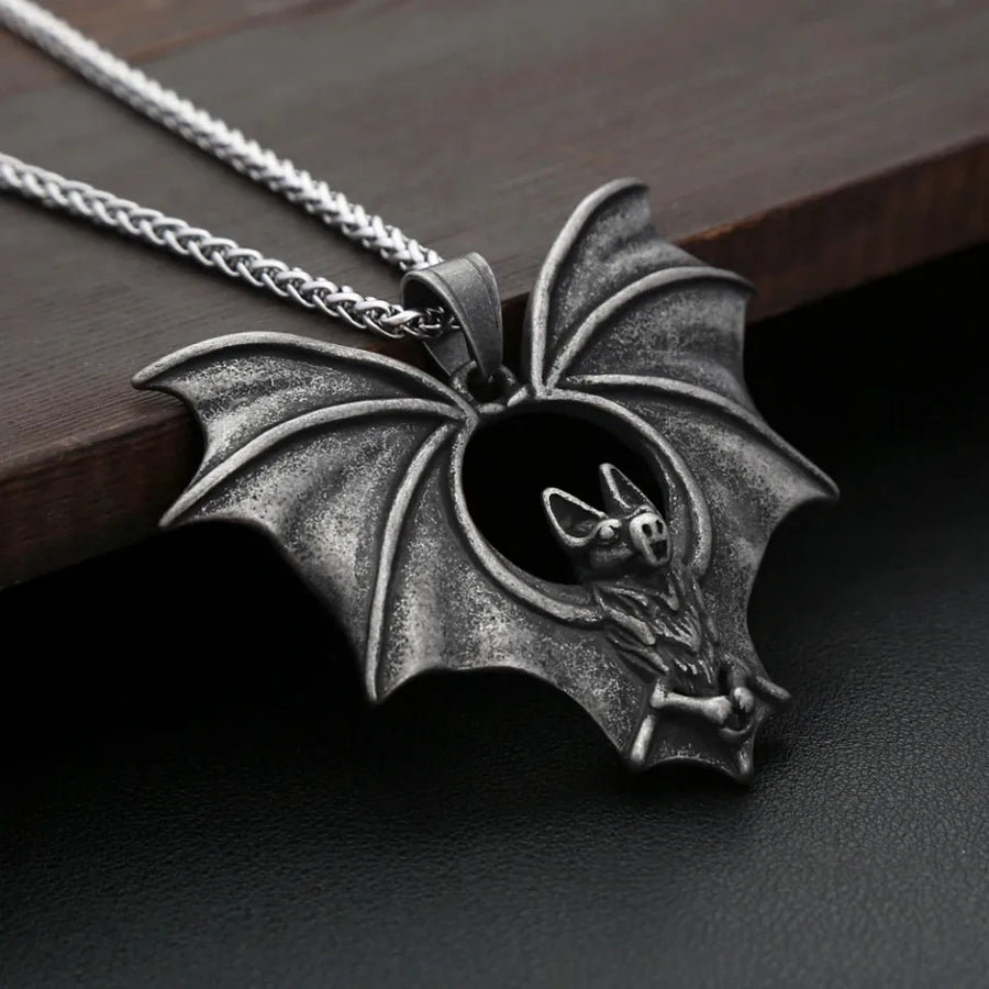 Gothic Night Bat Pendant Necklace - Image 0