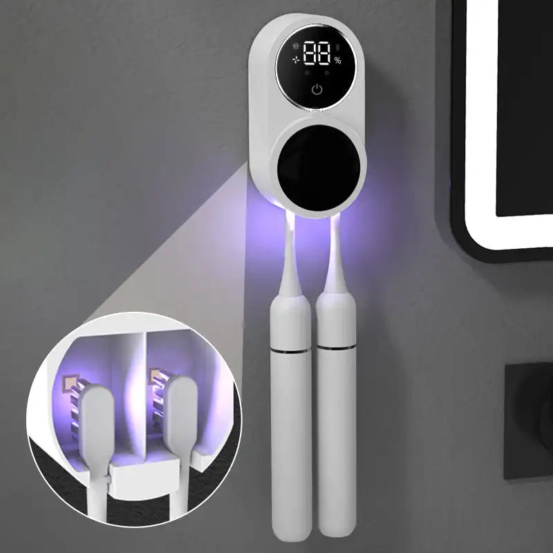 Wall-Mounted UV Light Sterilizer Toothbrush Holder