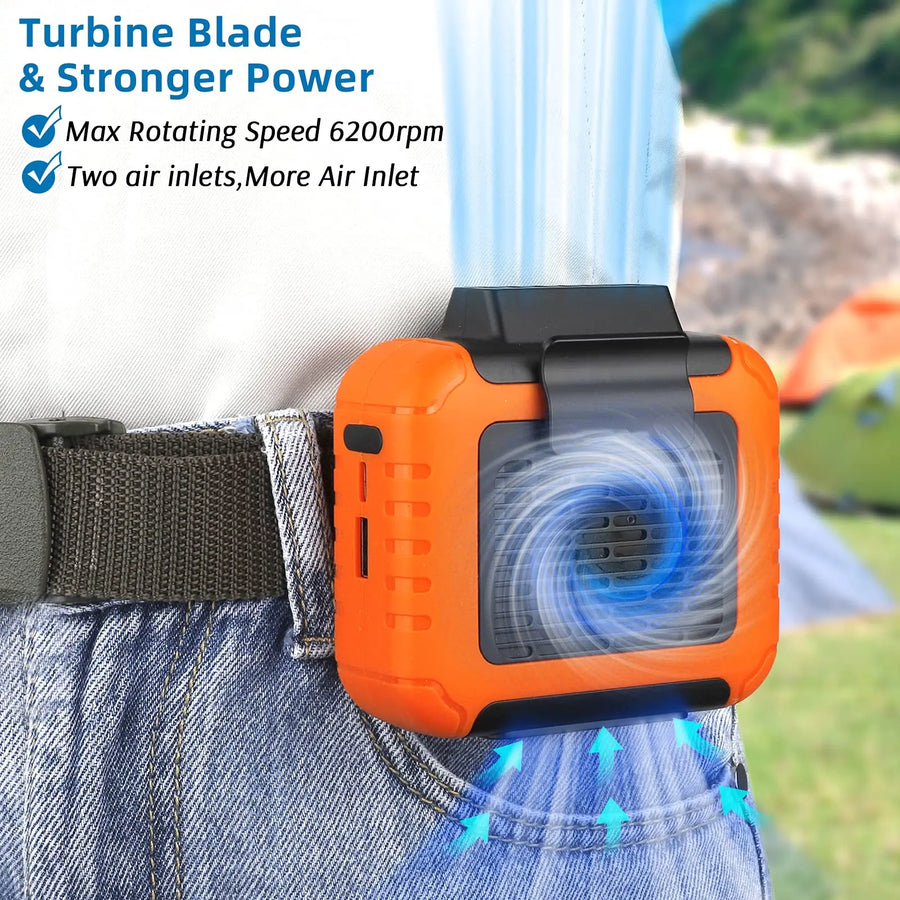 USB Rechargeable Portable Waist Clip Air Conditioner Fan - Image 1