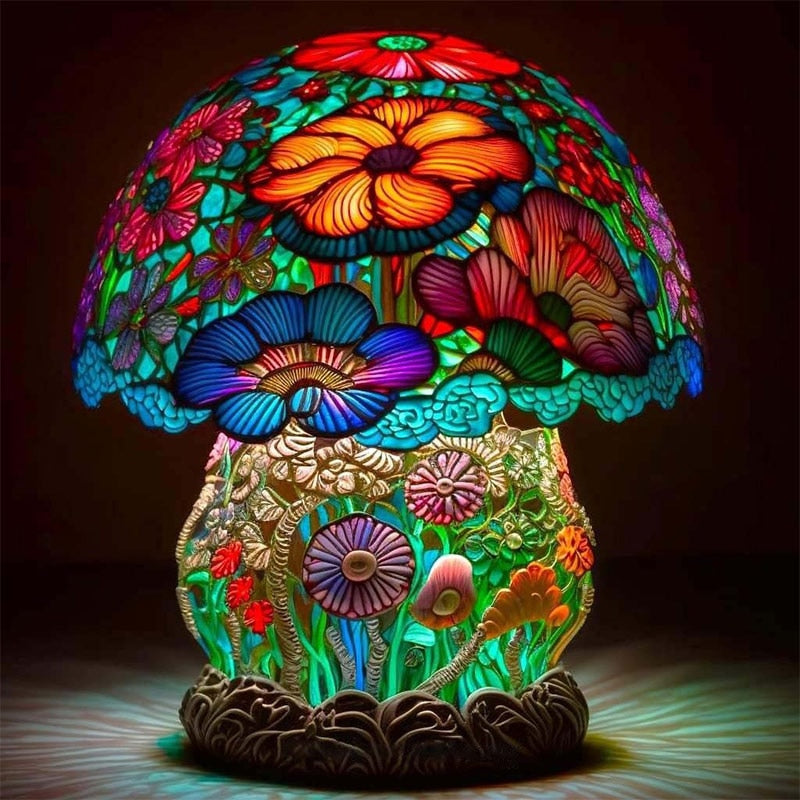 Colorful Mushroom Resin Lamp