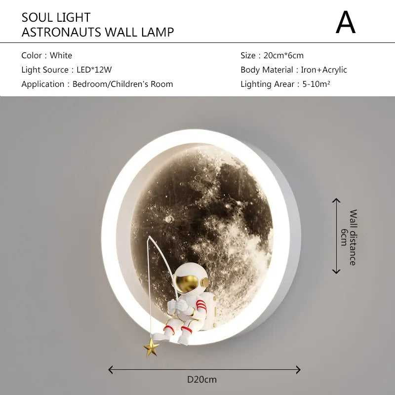 Astronaut On The Moon Wall Light