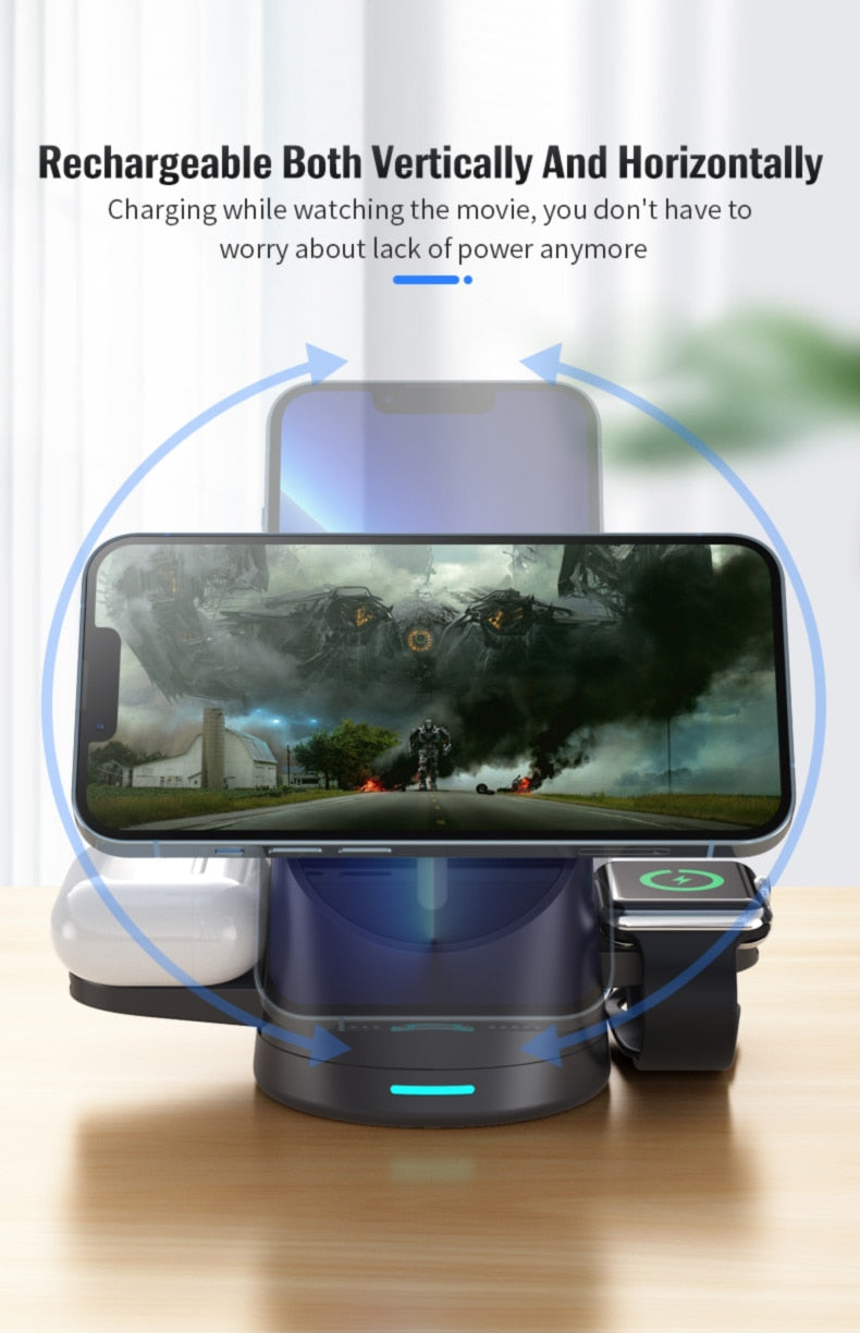 3in1 Space Station Magnetic Wireless Charger Stand - Image 6
