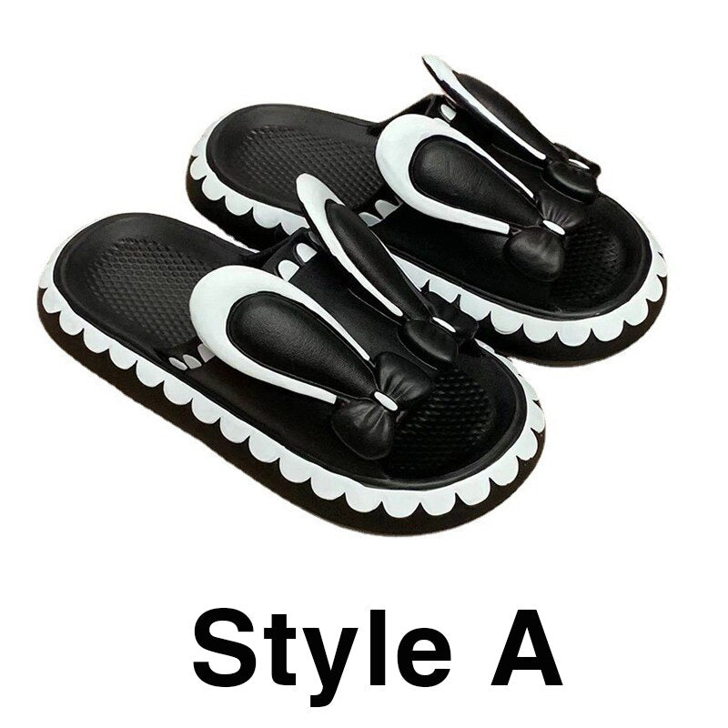 Cute Rabbit Low Wedge Women Slippers - Image 6