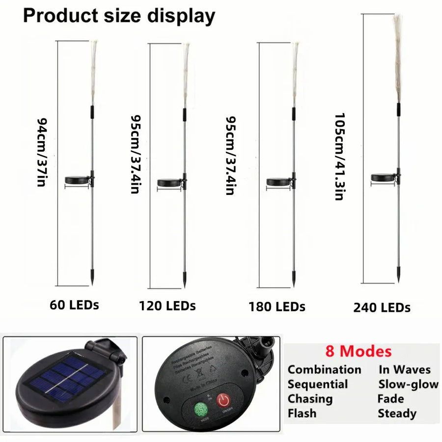 LED Solar Firework Fairy Outdoor Pathway Lights - Image 4