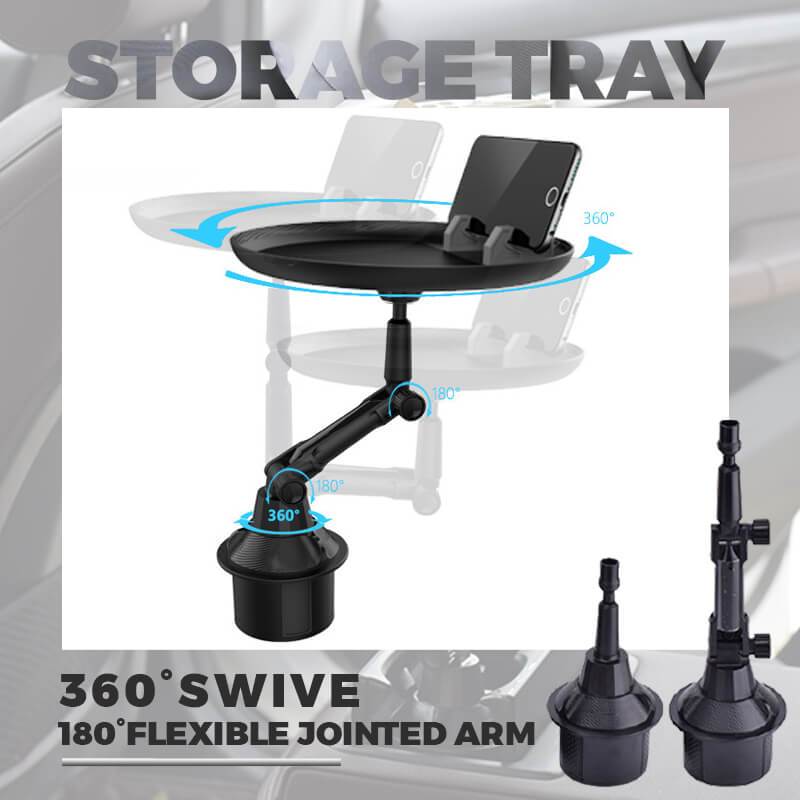 Adjustable Rotating Car Cup Holder Food Tray - Image 2