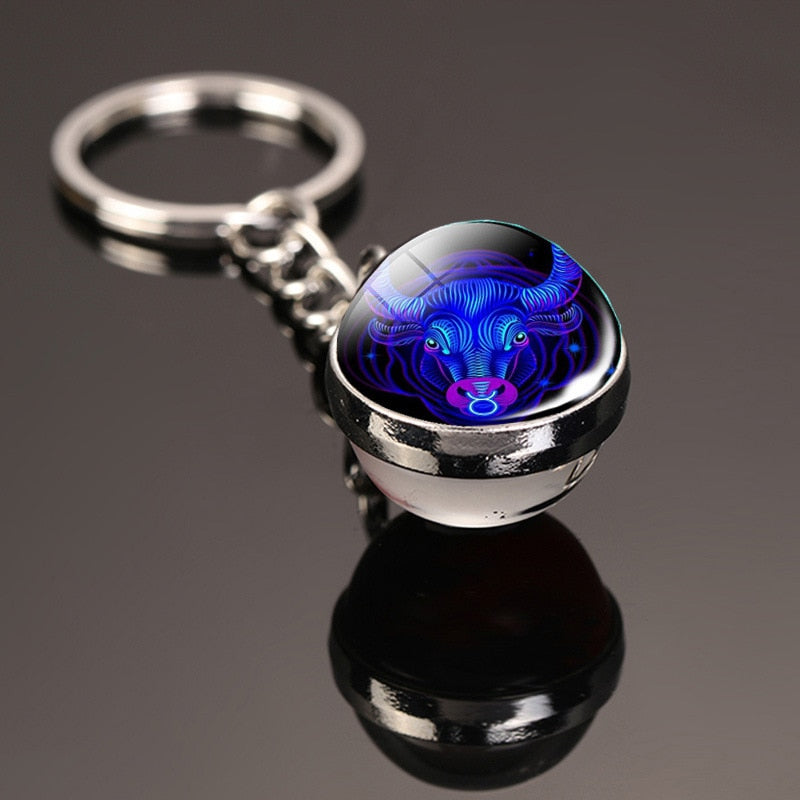 Cosmic Luminous Glass Keychain